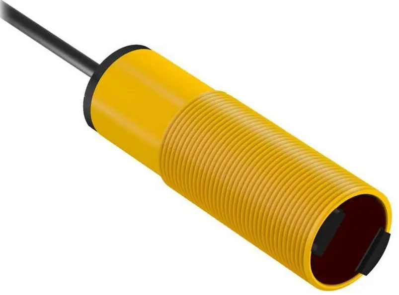 Produktfoto 1 von Banner zylindrisch Optischer Sensor, Hintergrundunterdrückung, Bereich 50 mm, PNP Ausgang, Anschlusskabel,