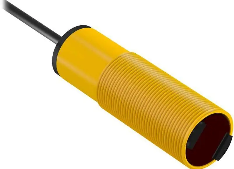 Produktfoto 1 von Banner zylindrisch Optischer Sensor, Hintergrundunterdrückung, Bereich 50 mm, PNP Ausgang, Anschlusskabel,