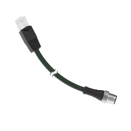 Produktfoto 1 von Banner M12, RJ45 Ethernet-Kabel, 2 m, Blaugrün, Aussen ø 5.9 mm Außen-ø , Polyvinylchlorid