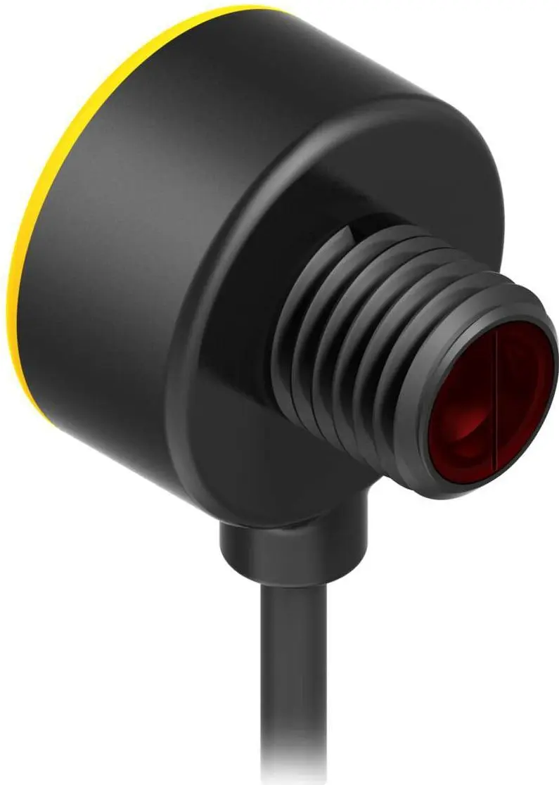 Produktfoto 1 von Banner zylindrisch Optischer Sensor, Bereich 100 mm, PNP-Licht einschalten Ausgang, Anschlusskabel, Hellschaltend