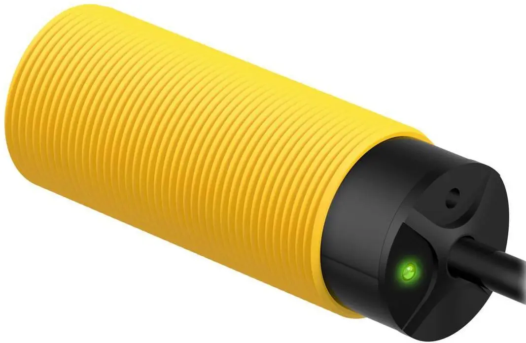 Banner zylindrisch Optischer Sensor, Bereich 60 mm, NPN oder PNP Ausgang, Hell-/dunkelschaltend
