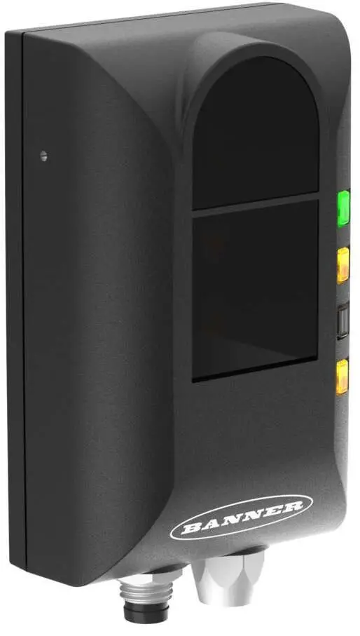 Produktfoto 1 von Banner Rechteckig Infrarotsensor, Zeit des Fluges, Bereich 200 → 2500 mm, 2 NPN/ PNP Ausgang, M8