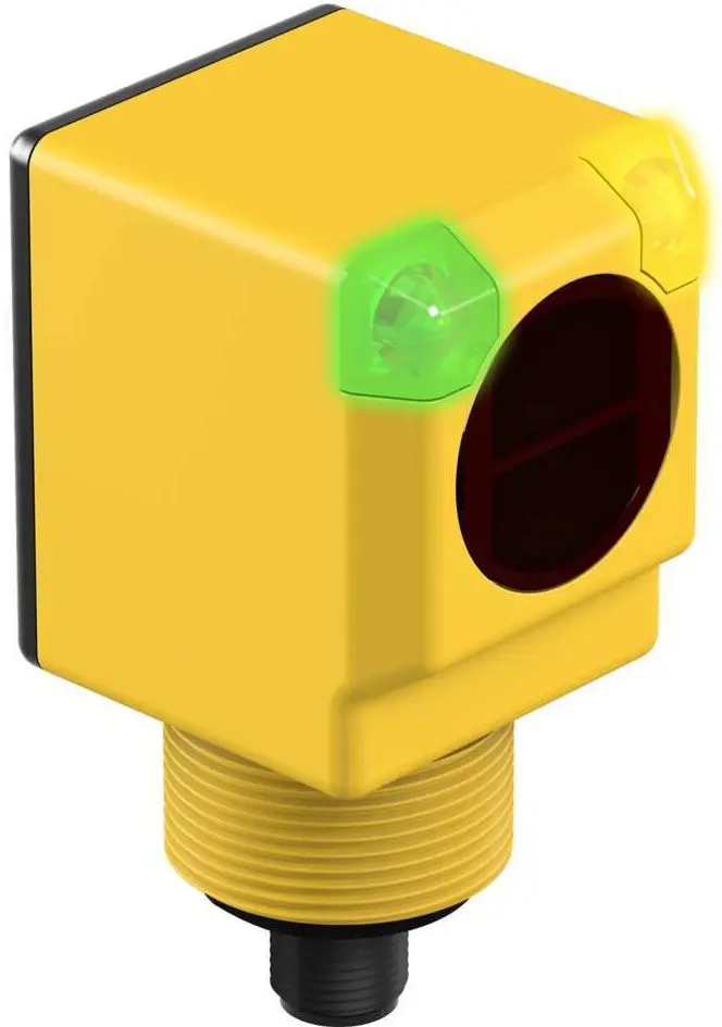 Produktfoto 1 von Banner Rechteckig Optischer Sensor, Unterdrückung, Bereich 600 mm, Festzustand Ausgang, 4-poliger Mikro-Steckverbinder,