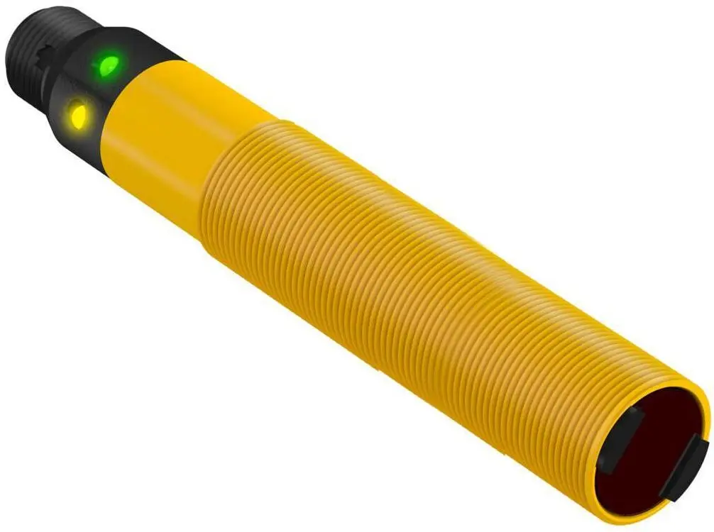 Produktfoto 1 von Banner zylindrisch Optischer Sensor, Unterdrückung, Bereich 100 mm, Festzustand Ausgang, 4-poliger