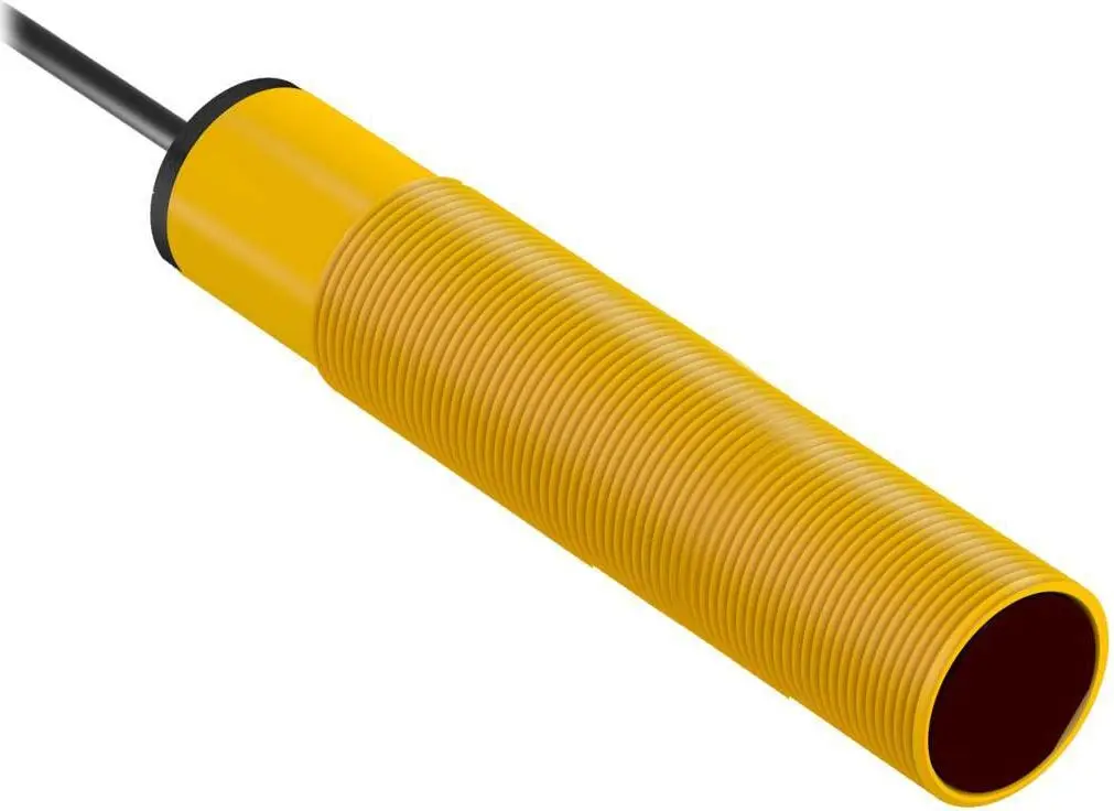 Produktfoto 1 von Banner zylindrisch Optischer Sensor, Retroreflektierend, Bereich 2 m, Festzustand Ausgang, Anschlusskabel,