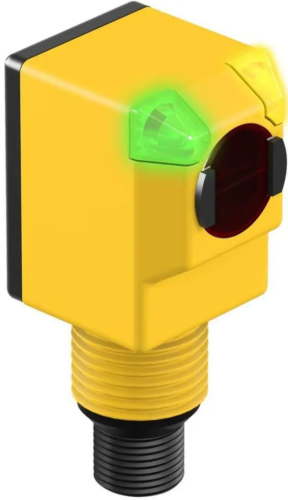 Produktfoto 1 von Banner Rechteckig Optischer Sensor, Unterdrückung, Bereich 50 mm, PNP Ausgang, M12, Hell-/dunkelschaltend
