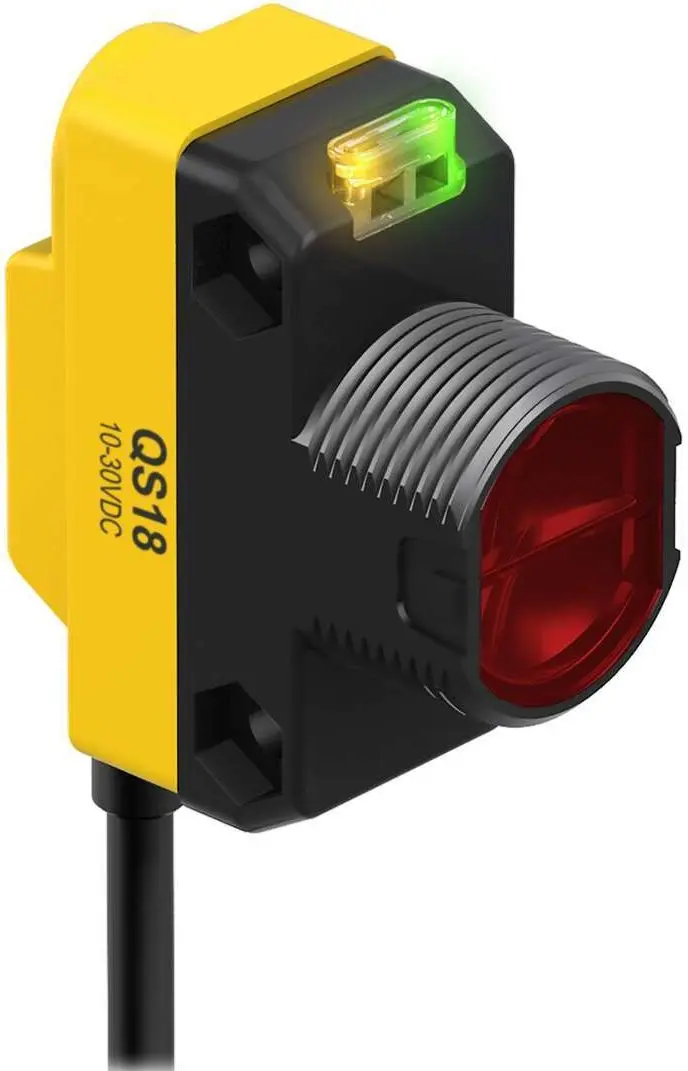 Banner Miniatur Optischer Sensor, Festes Feld, Bereich 100 mm, NPN Ausgang, Hell-/dunkelschaltend