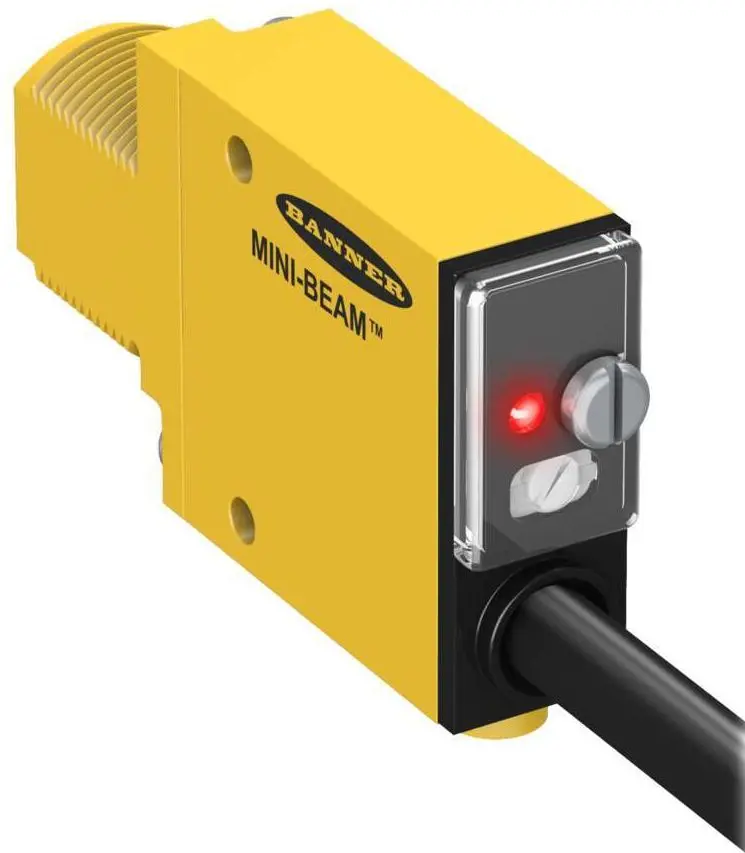 Produktfoto 1 von Banner Optischer Sensor, Konvergentes Grün, Bereich 16 mm, BIPOLAR NPN/PNP Ausgang, Hell-/dunkelschaltend