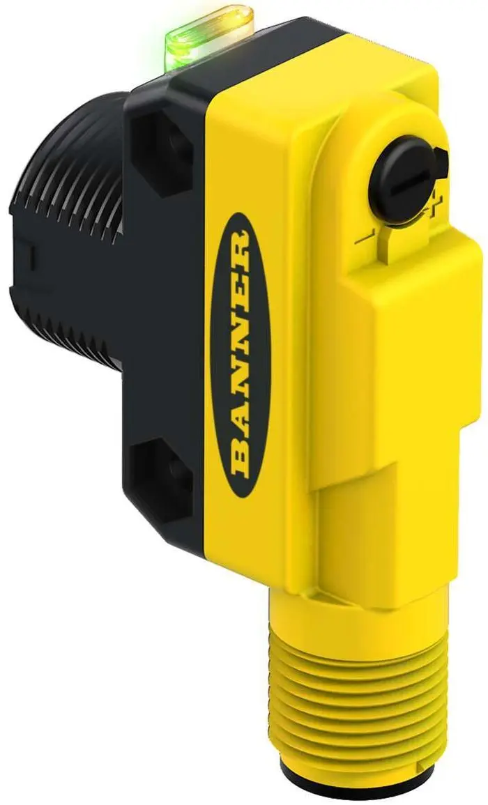 Produktfoto 1 von Banner Optischer Sensor, Diffus, Bereich 450 mm, PNP Ausgang, Hell-/dunkelschaltend