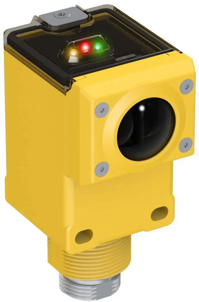 Produktfoto 1 von Banner Rechteckig Optischer Sensor, Sichtbarer roter Laser, Bereich 100 mm, Relais Ausgang, Anschlusskabel,