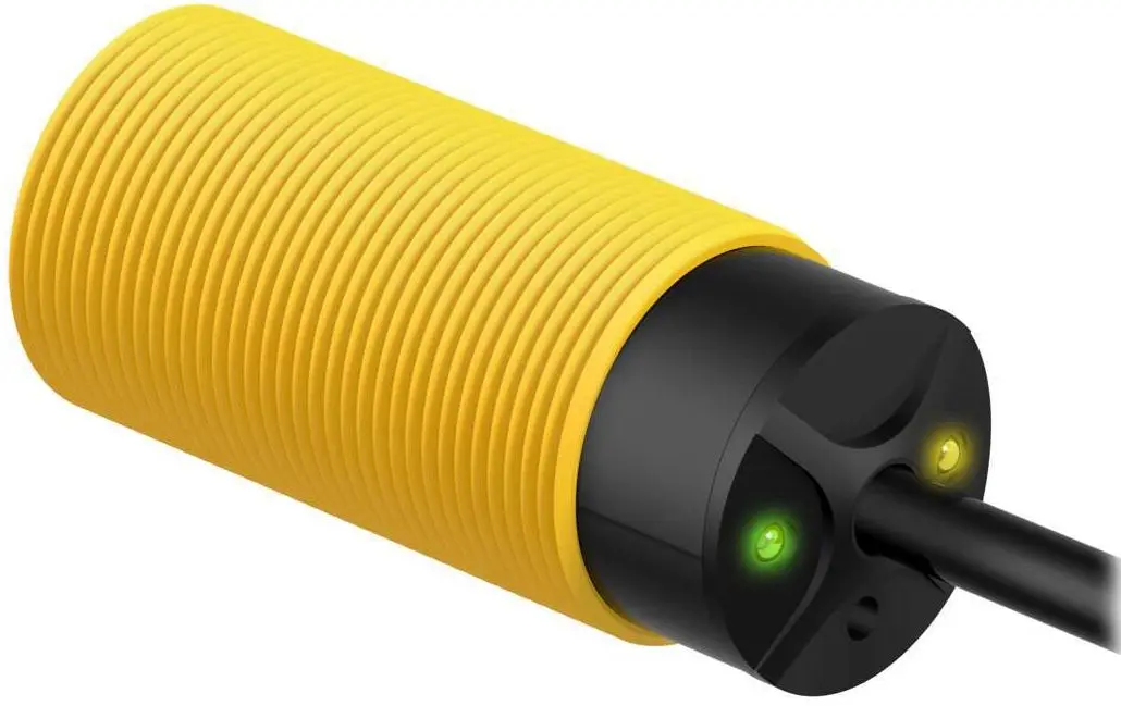 Produktfoto 1 von Banner zylindrisch Optischer Sensor, Infrarot-Bewegungsmelder, Bereich 200 mm, PNP Ausgang, Anschlusskabel,