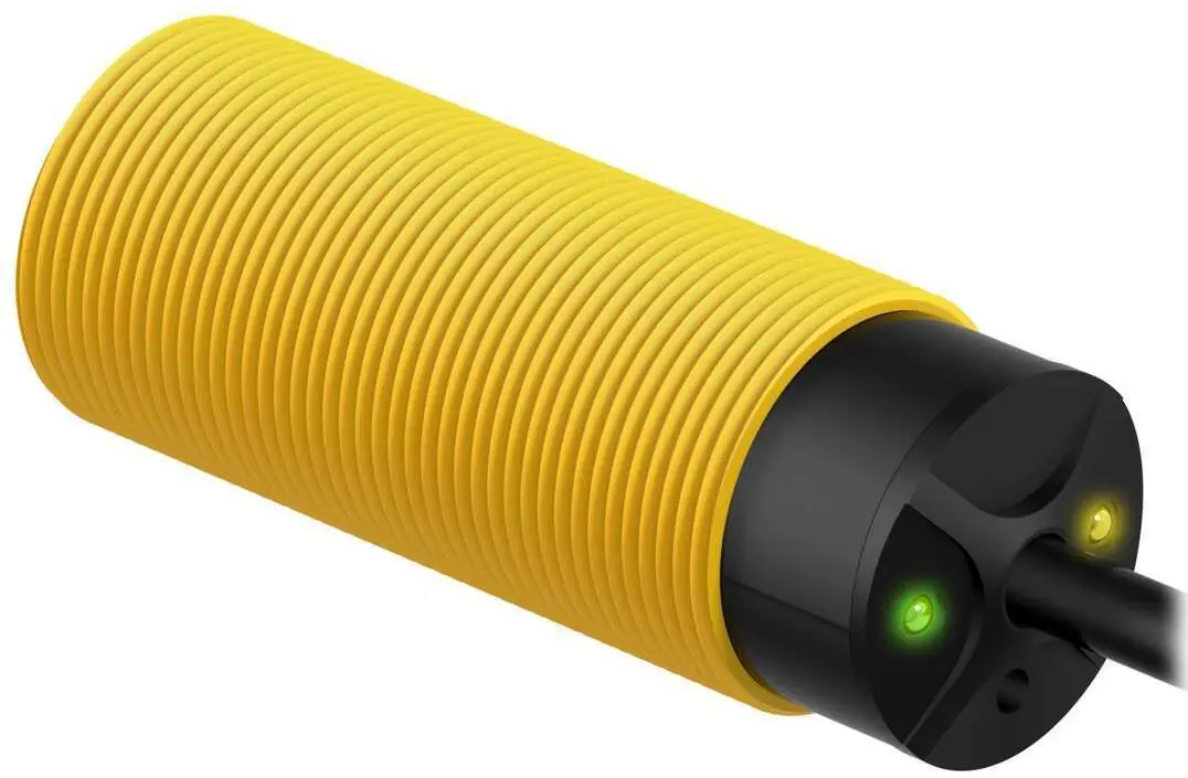 Produktfoto 1 von Banner zylindrisch Optischer Sensor, LED mit sichtbarem rotem Licht, Bereich 6 m, Relais Ausgang, Anschlusskabel,