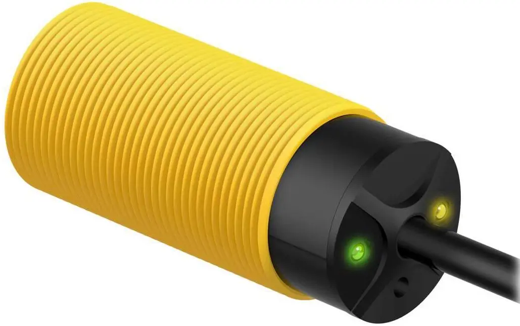 Produktfoto 1 von Banner zylindrisch Optischer Sensor, LED mit sichtbarem rotem Licht, Bereich 6 m, NPN Ausgang, Anschlusskabel,