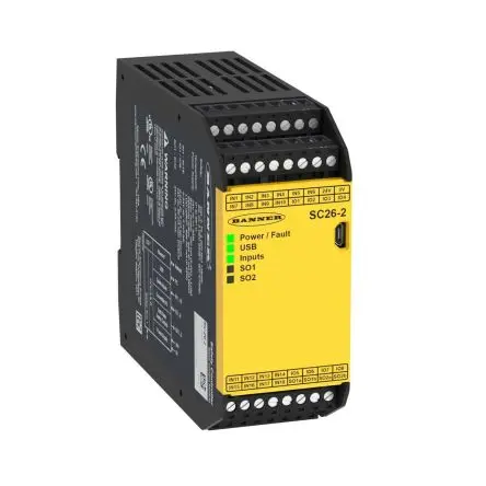 Produktfoto 1 von Banner XS/SC26 Sicherheitssteuerung 26 Eingänge / 4 Ausgänge 24V dc Kat. ISO 13849-1, ISO 12100