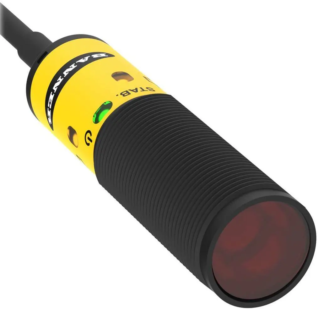 Produktfoto 1 von Banner zylindrisch Optischer Sensor, Bereich 6 m, NPN Ausgang, Anschlusskabel
