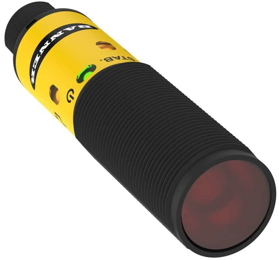 Banner zylindrisch Optischer Sensor, Bereich 100 mm, PNP Ausgang, 4Pin M12 Euro Style Schnelltrennkupplung