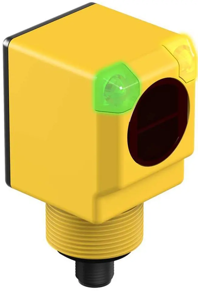 Banner Rechteckig Optischer Sensor, Hintergrundunterdrückung, Bereich 200 mm, NPN Ausgang, Micro Integral QD,