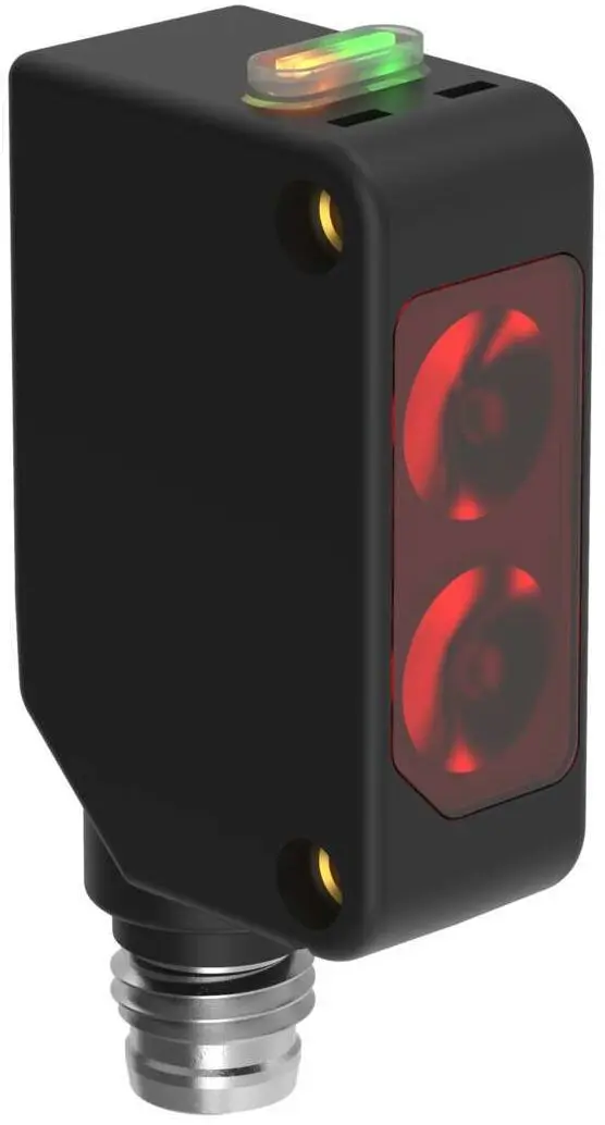 Produktfoto 1 von Banner Rechteckig Optischer Sensor, Hintergrundunterdrückung, Bereich 50 mm, PNP Ausgang, Anschlusskabel,
