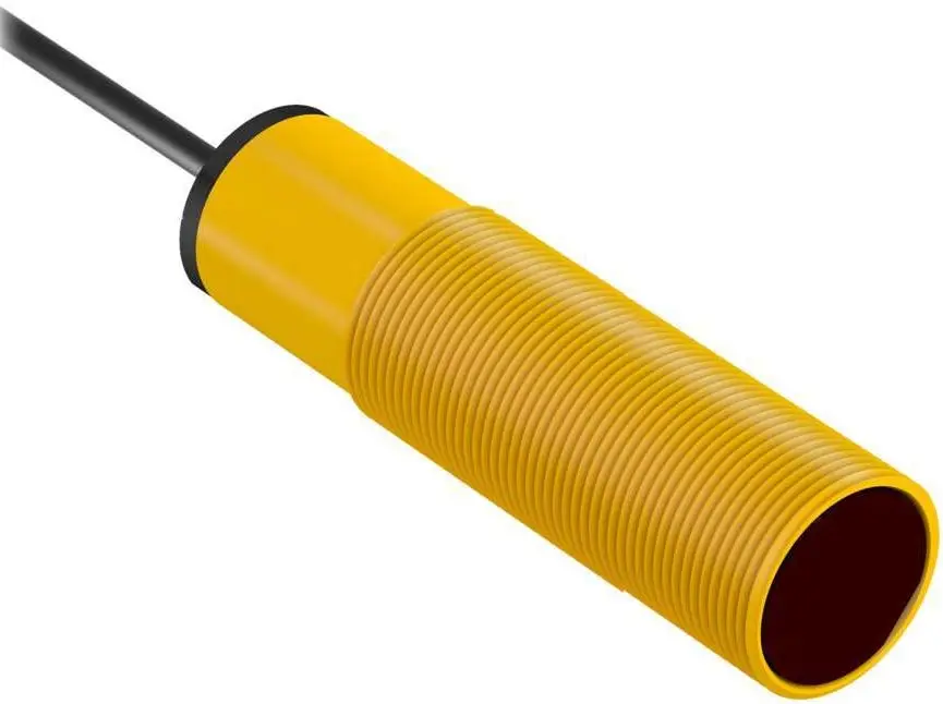 Produktfoto 1 von Banner zylindrisch Optischer Sensor, Retroreflektierend, Bereich 2000 mm, NPN Ausgang, Anschlusskabel,