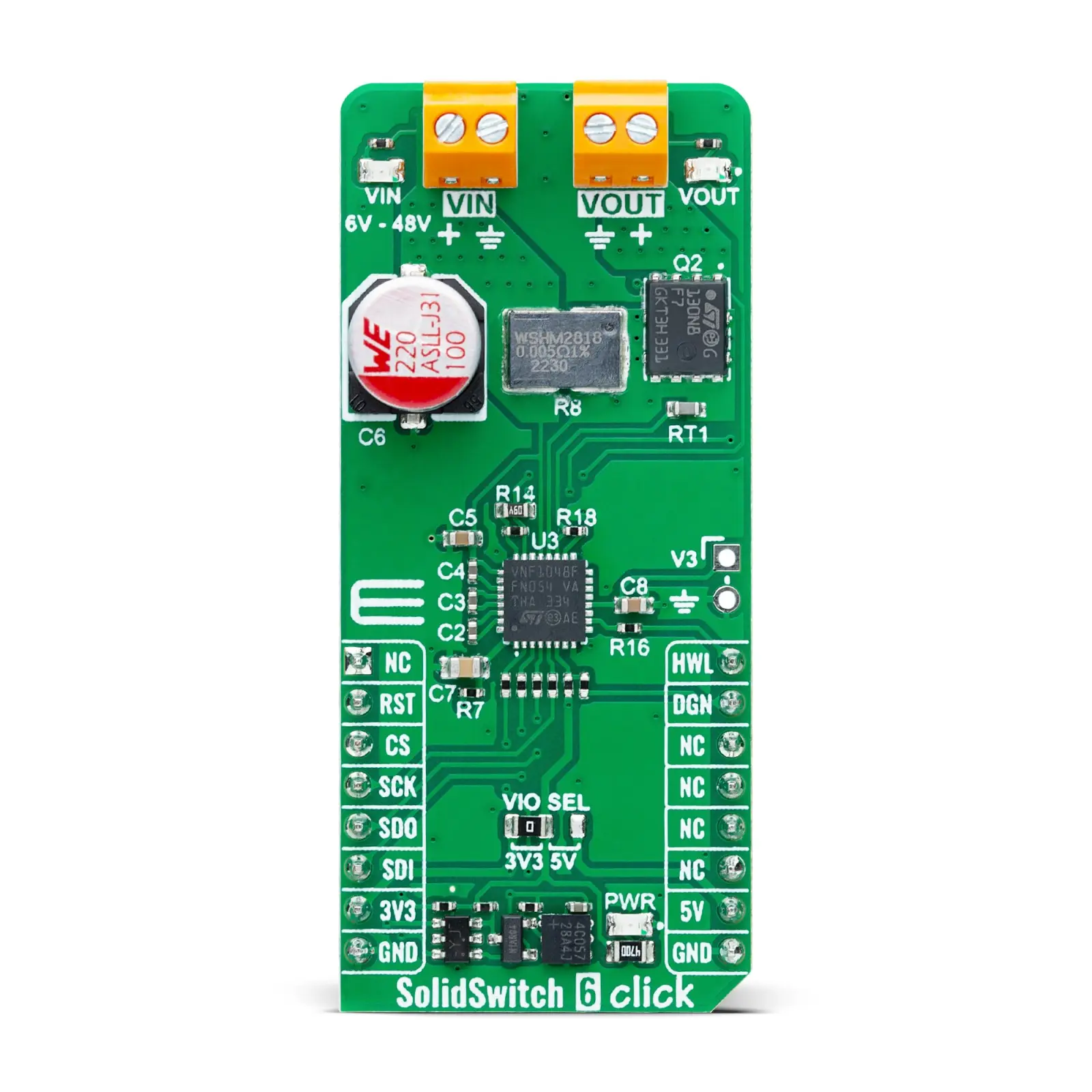 Produktfoto 1 von MikroElektronika VNF1048F Microcontroller Development Kit, High-Side-Schaltregler mit intelligentem E-Fuse-Schutz von