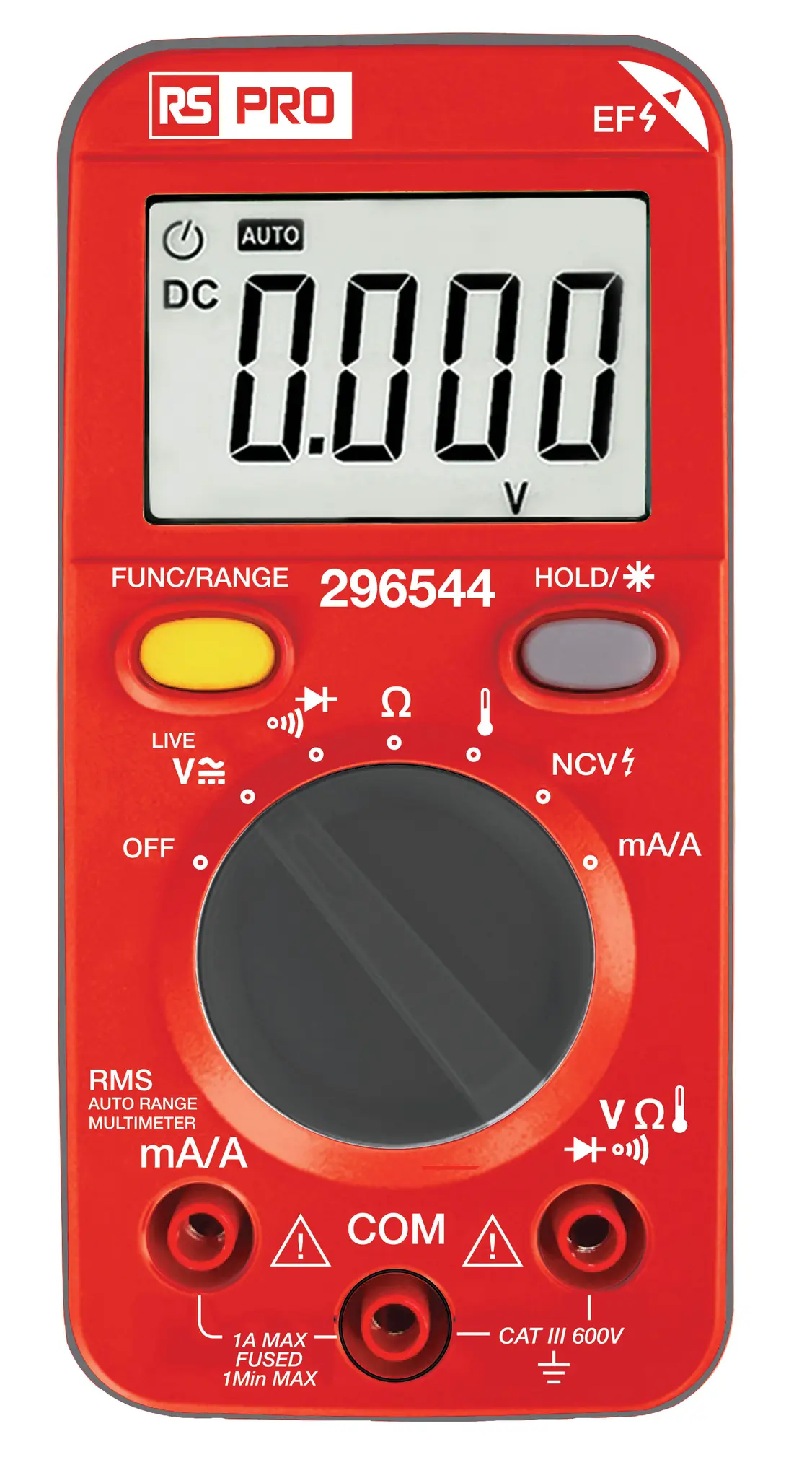 Produktfoto 1 von RS PRO Digital Digital Digital-Multimeter, CAT III 600 V ac / 1 A ac 1 A dc, 20 mΩ
