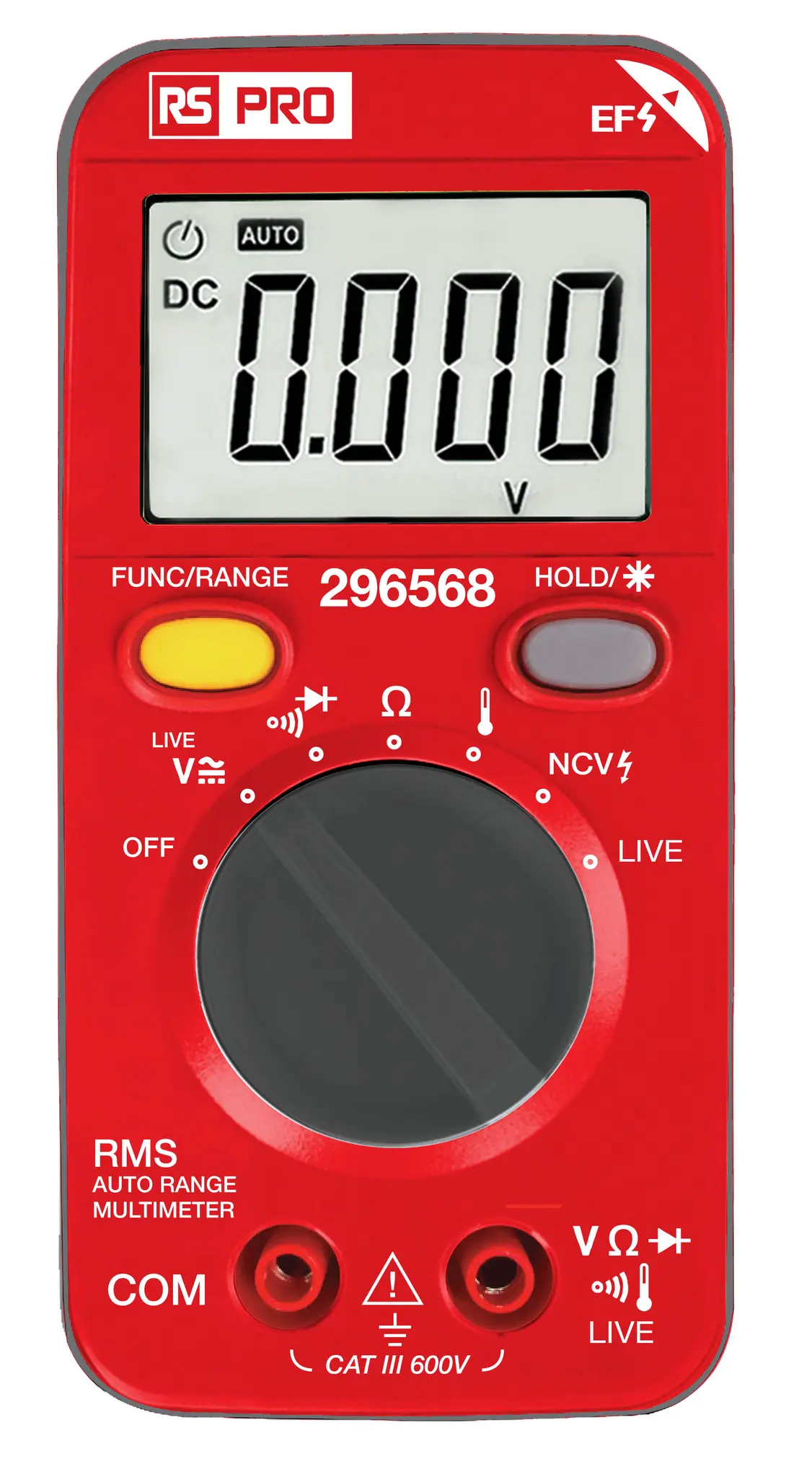 Produktfoto 1 von RS PRO 296568 Digital Digital Digital-Multimeter, CAT III 600 V ac / 1 A ac 1 A dc, 20 mΩ