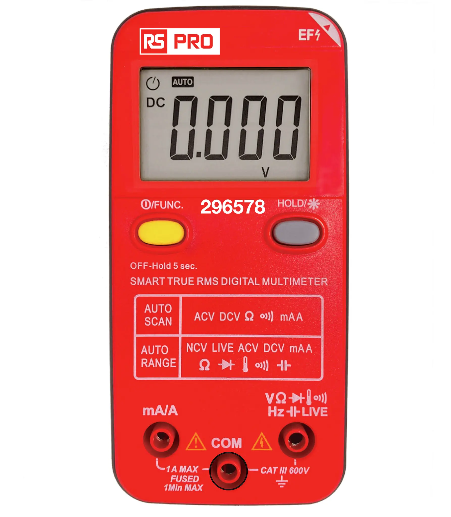 Produktfoto 1 von RS PRO Digital Digital Digital-Multimeter, CAT III 600 V ac / 1 A ac 1 A dc, 40 mΩ