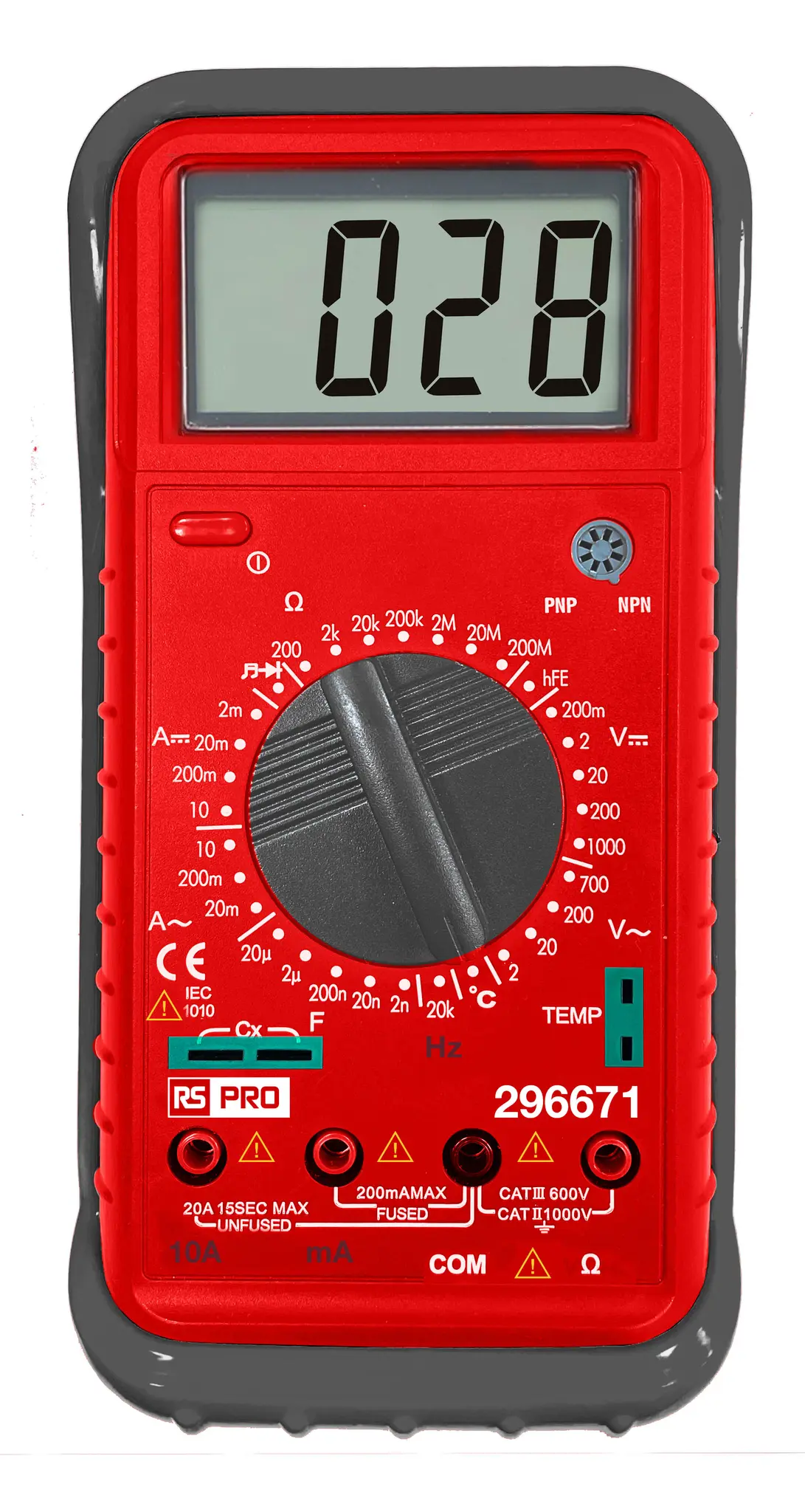 Produktfoto 1 von RS PRO Digital Digital Digital-Multimeter 700 V ac / 10 A 10 A, 200 mΩ