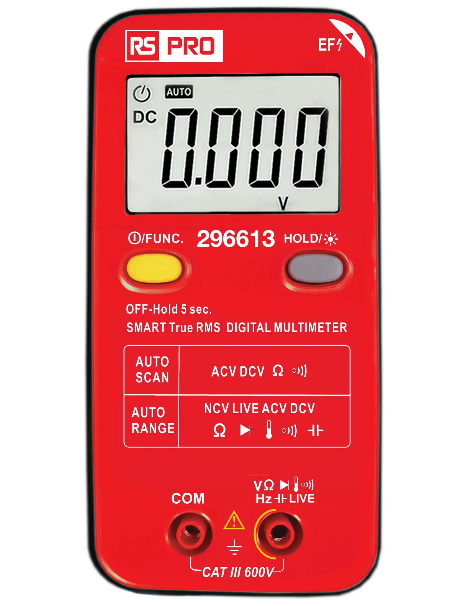 Produktfoto 1 von RS PRO Digital Digital Digital-Multimeter, CAT III 600 V ac / 10 A 10 A, 40 mΩ