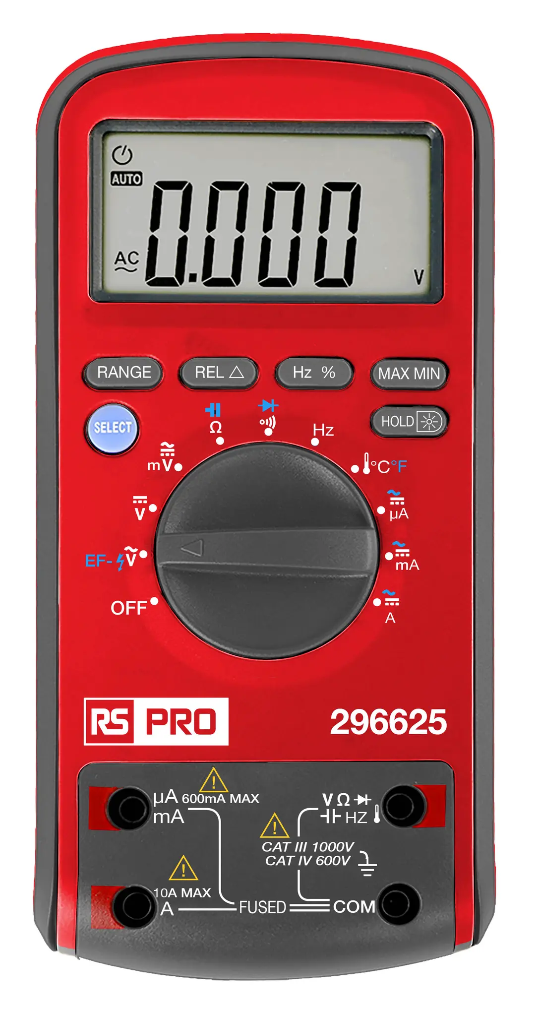 Produktfoto 1 von RS PRO Digital Digital Digital-Multimeter, CAT III 1 kV ac / 10 A ac 10 A dc