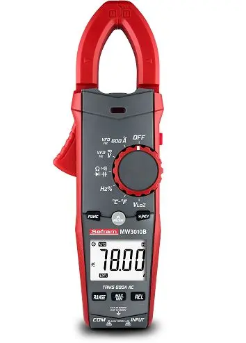 Produktfoto 1 von Sefram MW3010B Stromzange TRMS-Wechselstrom-Stromzange 600 A Tensilica LX6 1000 V ac, 1000 V dc, 6 mΩ