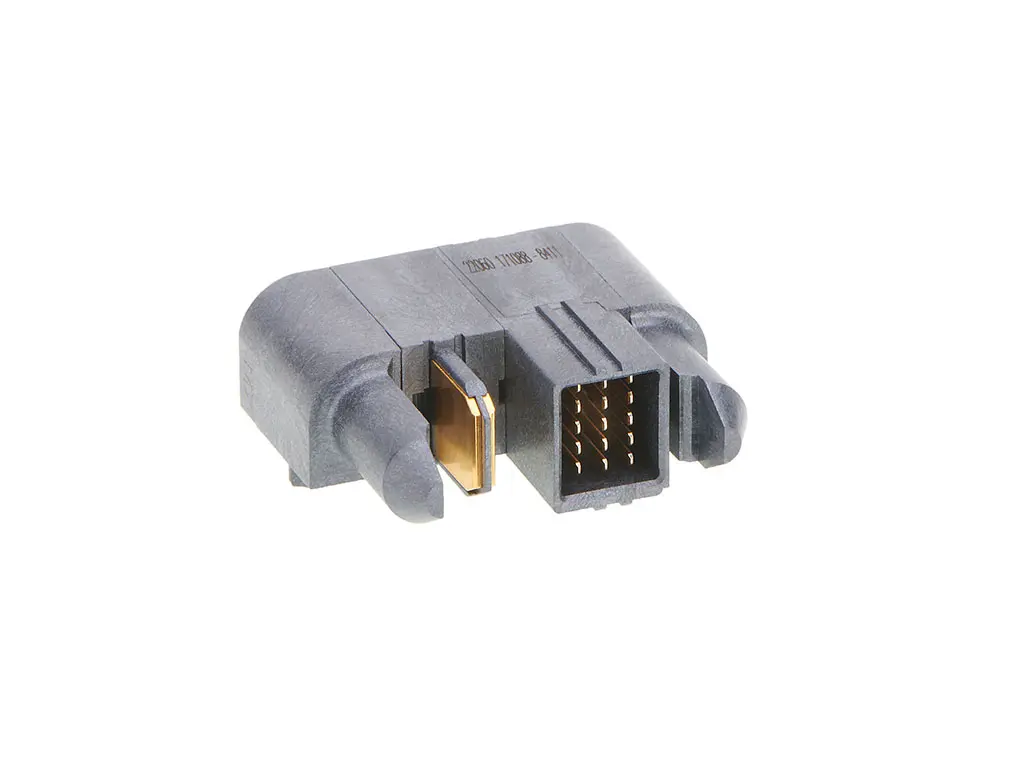 Produktfoto 1 von Molex 171088, 2 mm Backplane-Steckverbinder Leiterplatte, 16-polig Stecker, 5-reihig, gewinkelt 3