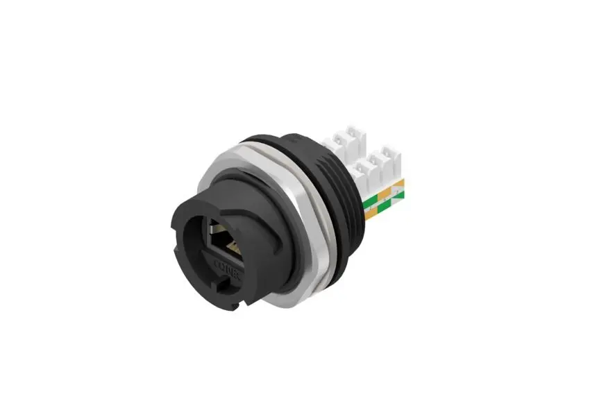 CONEC 17-100 Stecker Cat5e Ethernet-Steckverbinder, 1-Port Abgeschirmt Gewindemontage Gerade