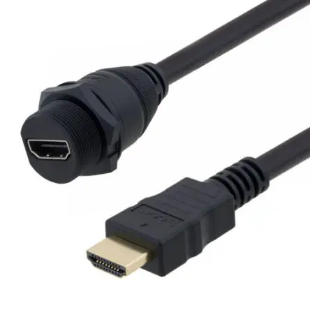 Produktfoto 1 von L-Com VHA HDMI-Kabel A HDMI Stecker B HDMI Buchse, 500 mm, Schwarz