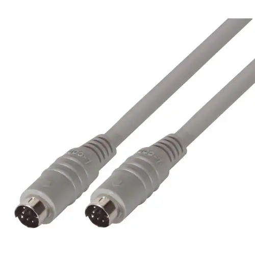 Produktfoto 1 von L-Com DIN Videokabel, 6-polig, Stiftleiste 7-polige Stiftleiste, Stecker / Stecker Grau, L. 6 ft