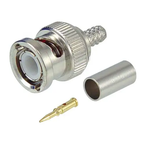 Produktfoto 1 von L-Com ASM Stecker Koaxialsteckverbinder BNC-Steckverbinder, für LMR-195-Kabel, 50 Ω Crimpbefestigung, Gerade