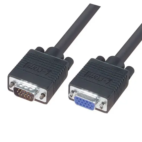 Produktfoto 1 von L-Com VGA-Kabel A D-Sub, 15-polig / Stecker / Buchse Polyvinylchlorid Schwarz