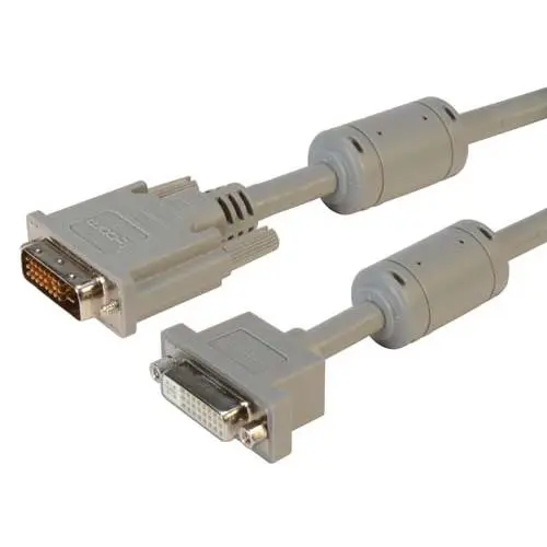 Produktfoto 1 von L-Com DVI-Kabel A DVI-D-Dual-Link-Anschluss - Stecker B DVI-D - Buchse, 3 ft Polyvinylchlorid Grau
