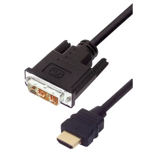 Produktfoto 1 von L-Com HD-DVI HDMI-Kabel A HDMI Stecker B DVI Stecker, 2m
