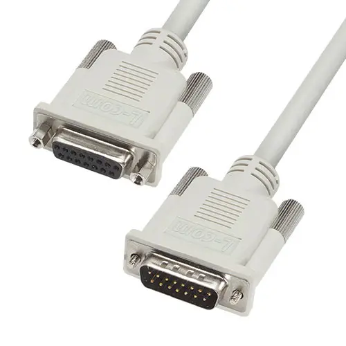Produktfoto 1 von L-Com DB15 Kabel assembliert / D-Sub, 15-polig Stecker / D-Sub, 15-polig Buchse, 2.5 ft Polyvinylchlorid, Grau, TSCA,