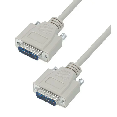 Produktfoto 1 von L-Com Kabel assembliert / DB15 Stecker Stecker / DB15M Stecker Polyvinylchlorid, Hellgrau, RoHS