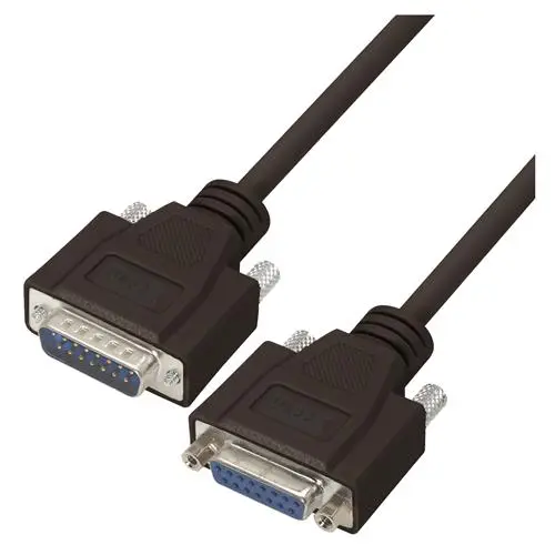 Produktfoto 1 von L-Com Kabel assembliert / D-SUB Buchse / D-SUB Stecker Polyvinylchlorid, Schwarz, RoHS