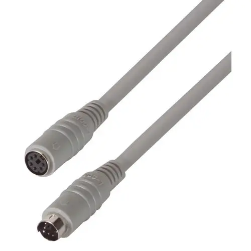 Produktfoto 1 von L-Com DIN Videokabel, 6-polig, Stiftleiste, Buchse / Stecker Grau, L. 6 ft