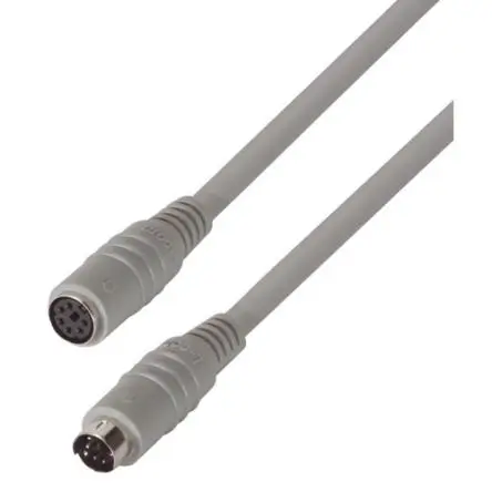 Produktfoto 1 von L-Com DIN Videokabel, 6-polig, Stiftleiste, Buchse / Stecker Grau, L. 6 ft