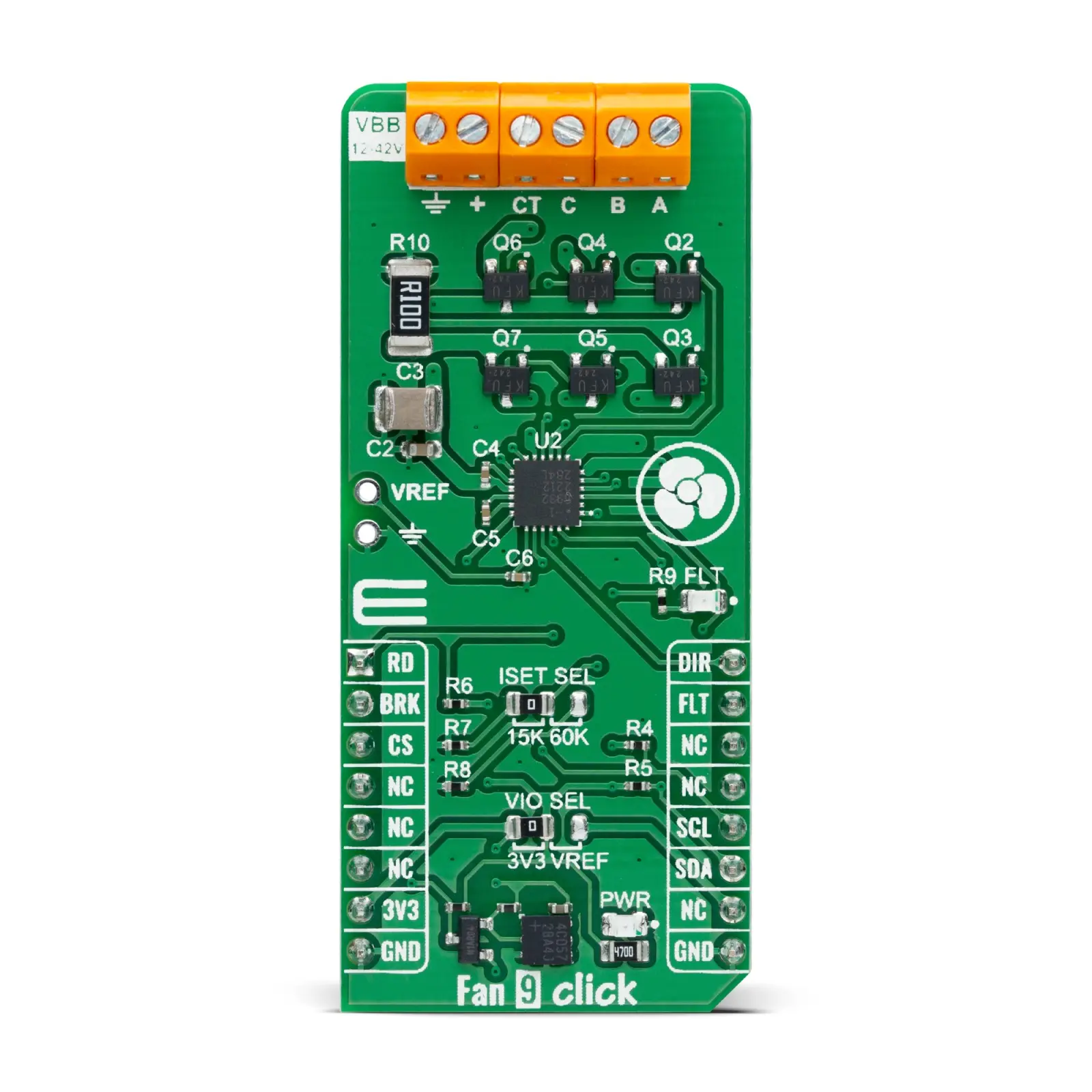 Produktfoto 1 von MikroElektronika Entwicklungswerkzeug für Motoren und Robotik, Fan 9 Click, für Industrielle Anwendung