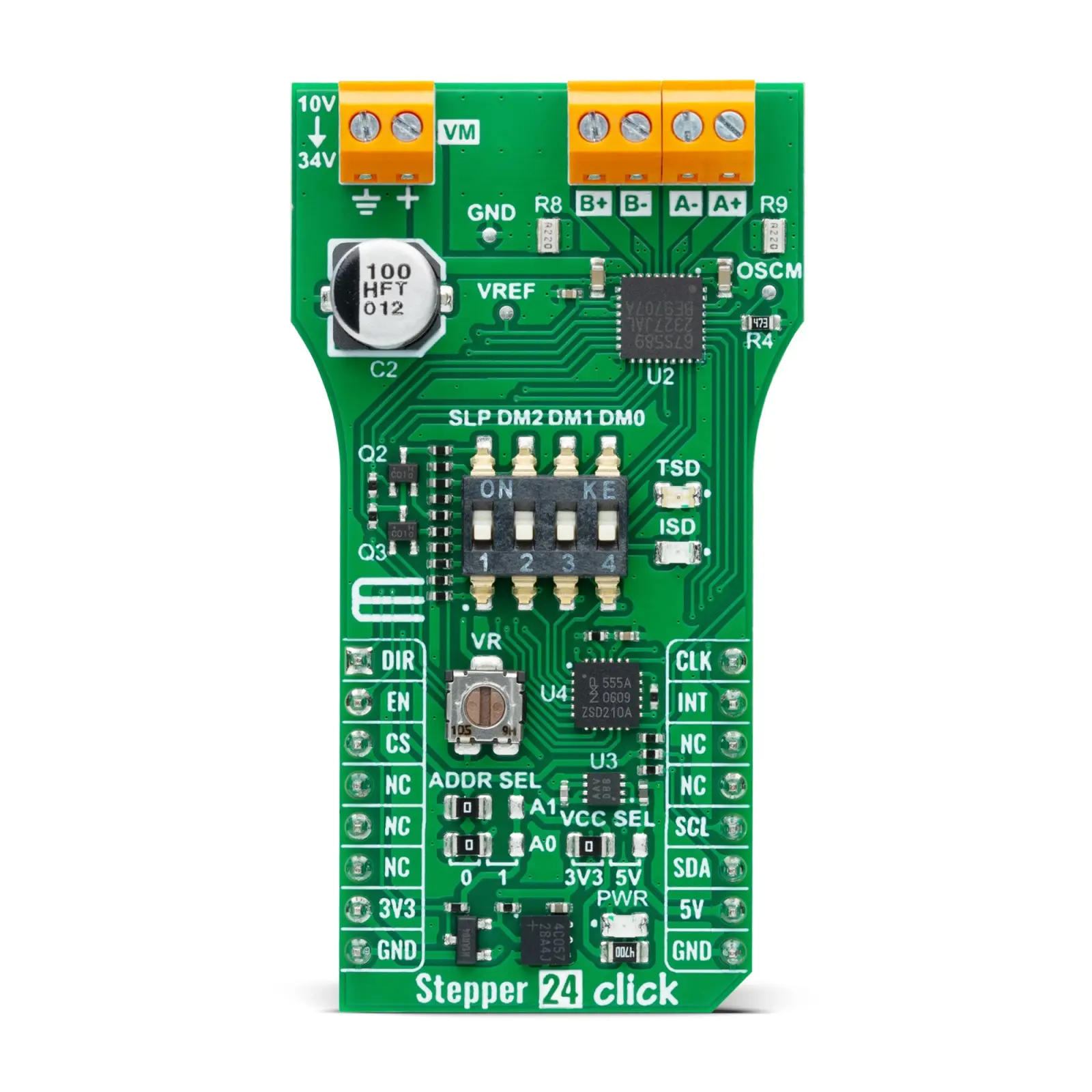 Produktfoto 1 von MikroElektronika Entwicklungswerkzeug für Motoren und Robotik, Stepper 24 Click, für Industrielle Anwendung