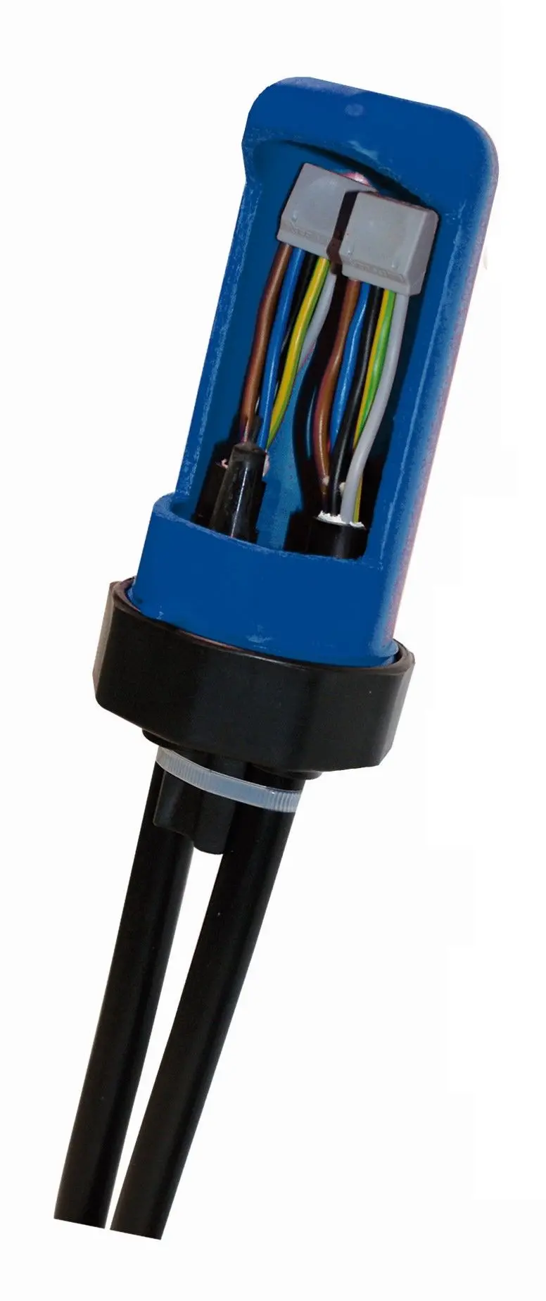Produktfoto 1 von MECATRACTION TDM Kunststoff Abzweigdose Schwarz, Blau IP68 Breite 70 mm Höhe 70 mm Länge 165 mm