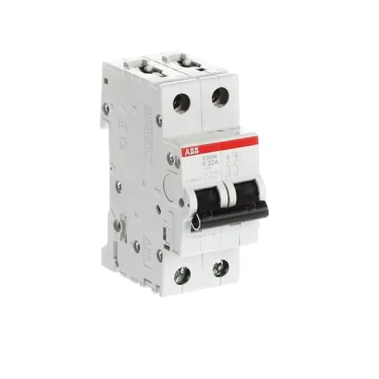 Produktfoto 1 von ABB S200M Miniaturüberlastschalter Typ K, Pol 2-polig 32 A 400 V ac, Abschaltvermögen 15 kA System Pro M Compact 125 V