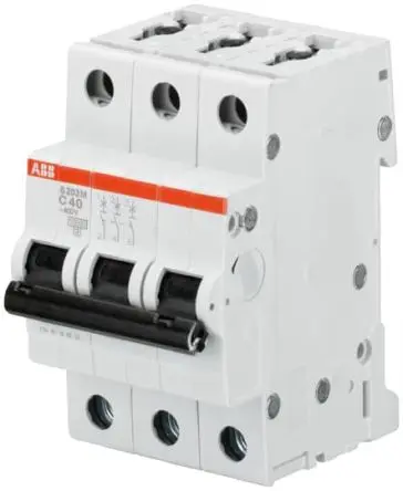 Produktfoto 1 von ABB S200M Miniaturüberlastschalter Typ K, Pol 3-polig 2A 400V ac, Abschaltvermögen 15 kA System Pro M Compact 125 V dc