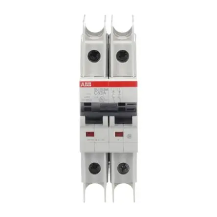 Produktfoto 1 von ABB SU200 M Miniaturüberlastschalter Typ C, Pol 2-polig 63A 440V ac, Abschaltvermögen 15 kA 96 V dc